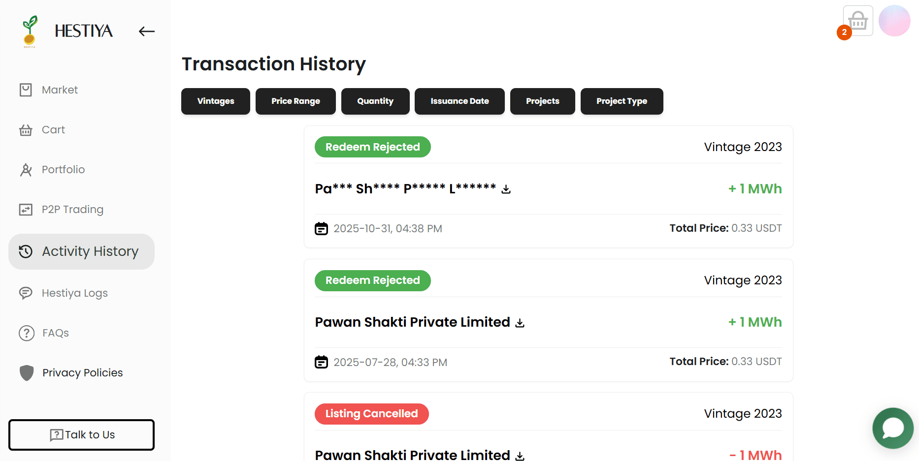 Decentralized Carbon Credit & I-REC Marketplace screenshot 3