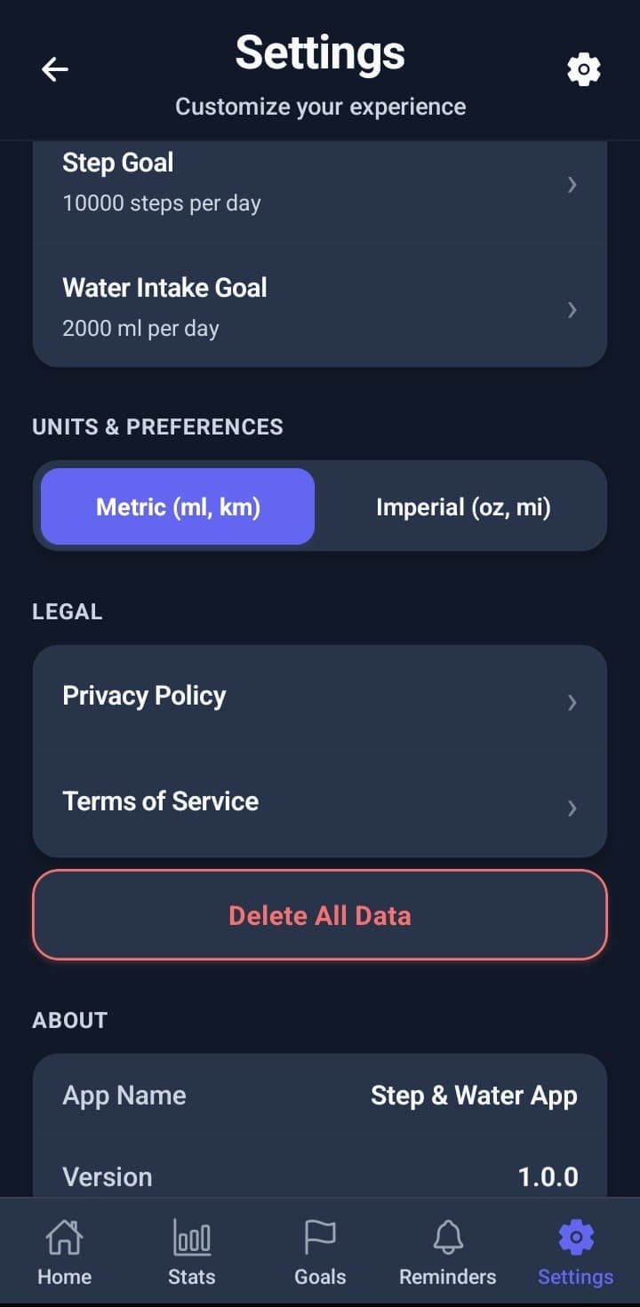 Step counter and Water intake screenshot 3